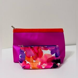 Clinique Vibrant Pink and Orange Women's Makeup Bag Set